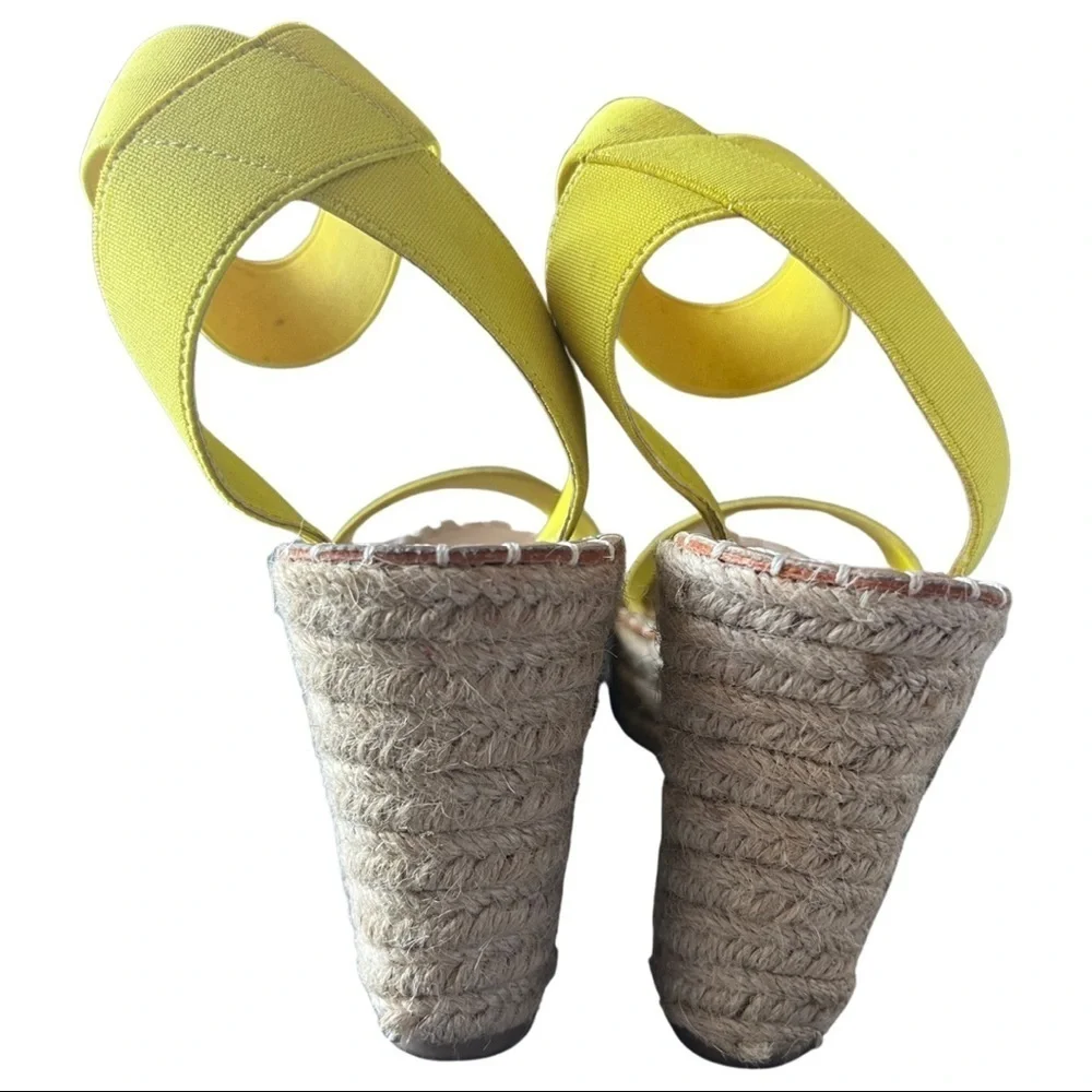 Tata Yellow Espadrille Wedge Sandals